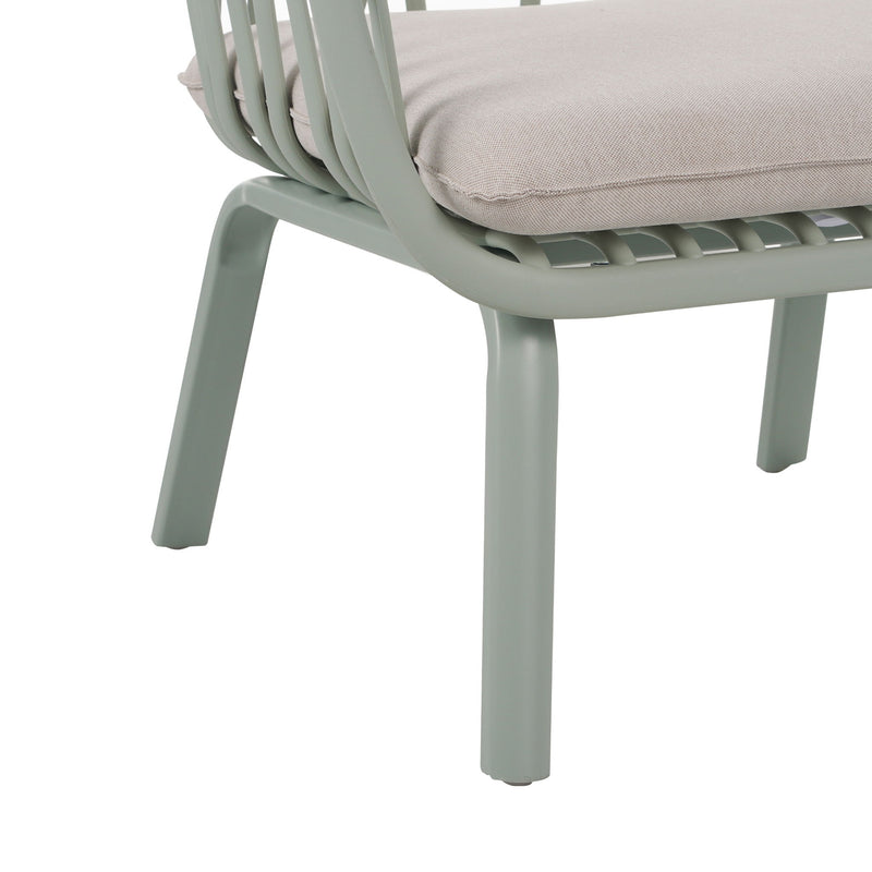 Huron - Outdoor Patio Club Chair (Set of 2) - Beige / Light Green