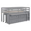 Loft Bed With Retractable Writing Desk And 4 Drawers, With Lateral Portable Desk And Shelves