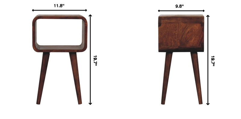 Mini Curved Open Nightstand - Caramel