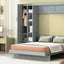 Murphy Wall Bed With Shelves, Wardrobe And LED Lights