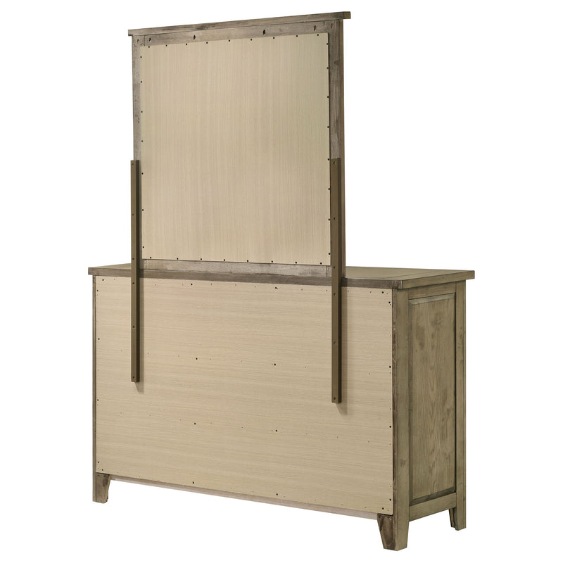 Pelton - 6 Drawer Dresser With Mirror - Oak
