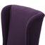 Fabric Dining Chair With High Back And Birch Wood Legs - Plum