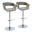 Elisa - Mid Century Modern Adjustable Barstool With Swivel With Rounded T Footrest (Set of 2)