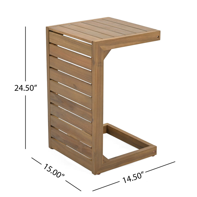 Outdoor Chaise Lounge Set & Side Table, 5 Position Adjustable Patio Recliner