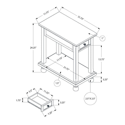 Accent End Table, Storage Drawer, Traditional - Espresso