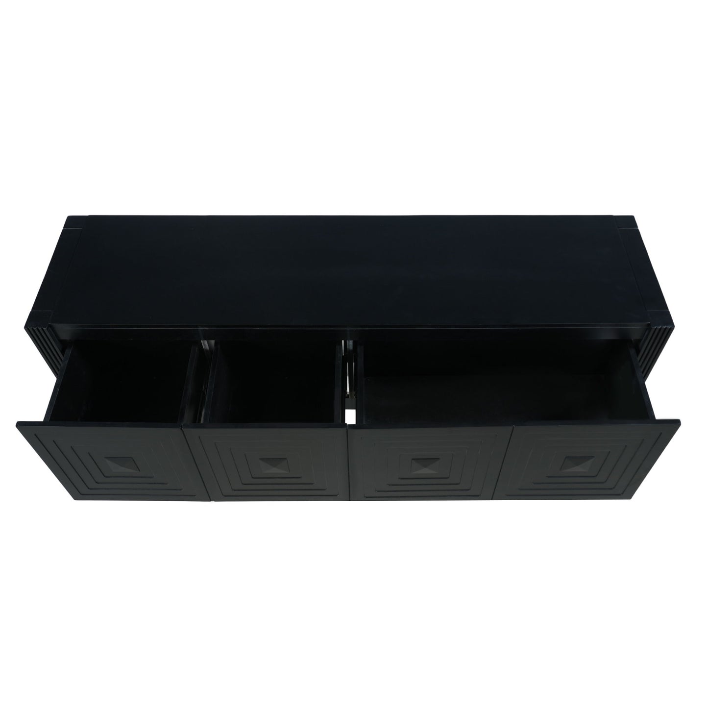 Geometric Carved Console Table With 3 Soft Close Drawers