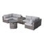 Wicker Outdoor Lounge Set With Cushions And Fire Pit