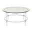 Tempered Glass Round Coffee Table With Four Legs - Clear