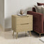 Accent Table With Storage Drawers - Natural