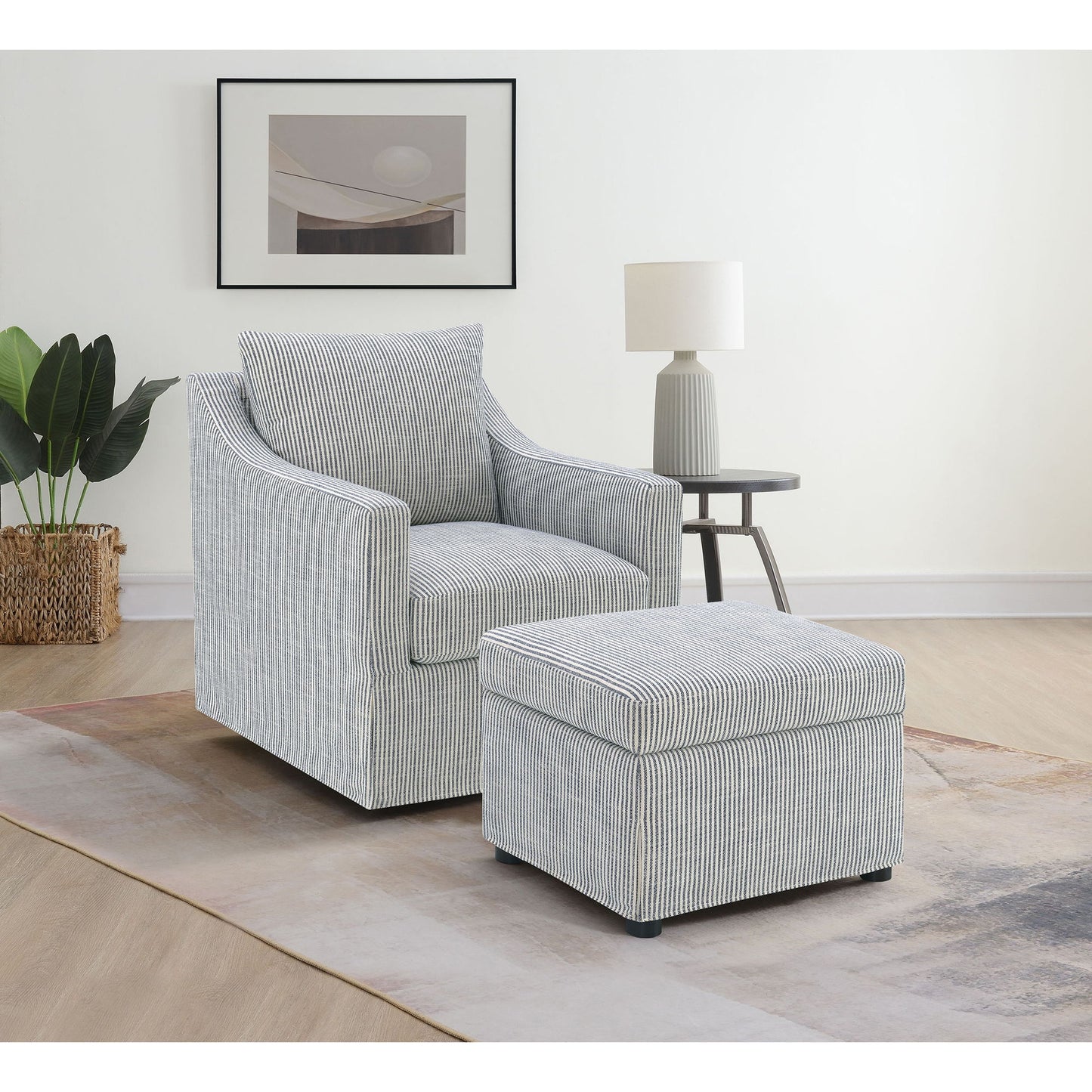 Merced - Upholstered Sloped Arm Accent Swivel Chair With 360 Degree Swivel Base - Gray