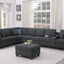 Hannah - Sectional Sofa With Ottoman - Dark Gray