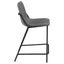 Counter Height Stools With Footrest (Set of 2) - Gray / Black