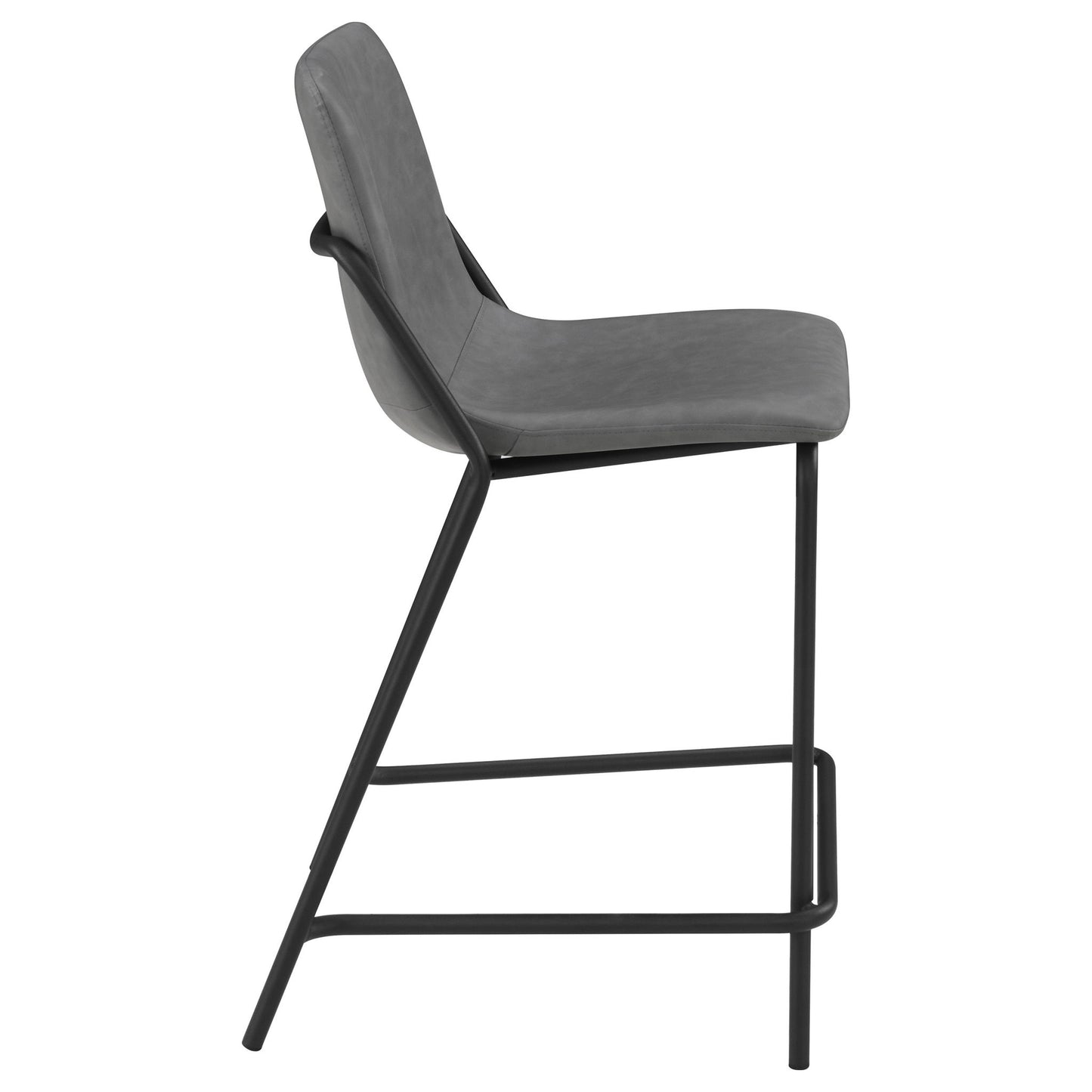 Counter Height Stools With Footrest (Set of 2) - Gray / Black