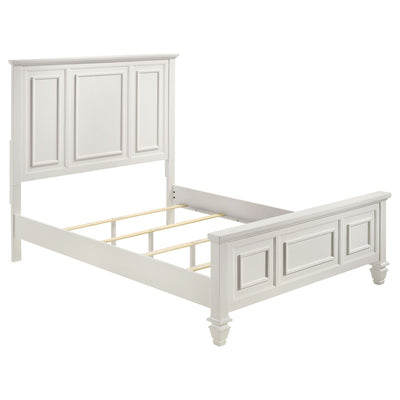 Copper - Queen Panel Bed With Structured Headboard And Slatted Design - White