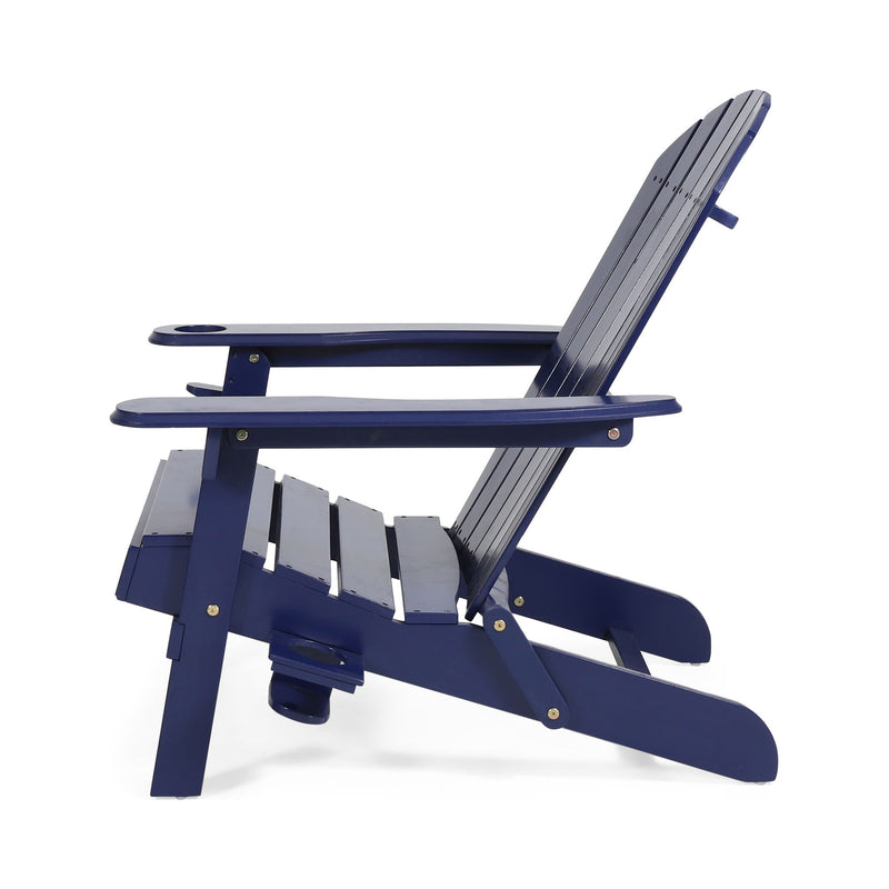 Zenithia - Outdoor Foldable Adirondack Chair With 2 Cup Holders