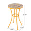 Outdoor Side Table With Tile Mosaic Table Top - Yellow
