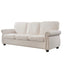 Soft Sofa, Upholstered 3 Seater Couch With High Density Foam, Loose Back Cushions And Turned Legs