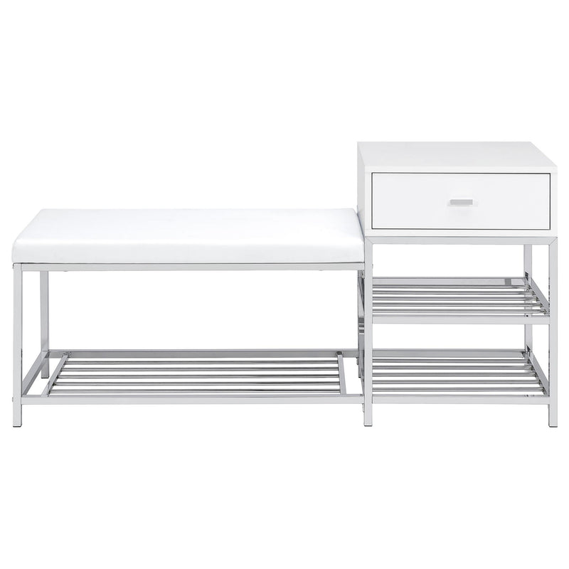 Yesler - 1 Drawer Storage Bench - Glossy White
