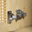Bathroom Vanity With Handwoven Rattan Doors, Resin Basin - Natural Wood