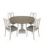 Tannen - Round 5 Piece Dining Table (Set of 5) - White And Gray