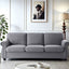Soft Sofa, Upholstered 3 Seater Couch With High Density Foam, Loose Back Cushions And Turned Legs