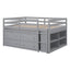 Loft Bed With Retractable Writing Desk And 4 Drawers, With Lateral Portable Desk And Shelves