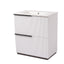 Fluted Bathroom Vanity With Ceramic Sink, Soft Close Slides
