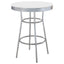Midge - 3 Piece Round 1950S Bistro Pub Bar Table Set With Upholstery - White
