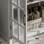 Modern Bathroom Vanity With Ceramic Sink, Tempered Blurred Glass Doors