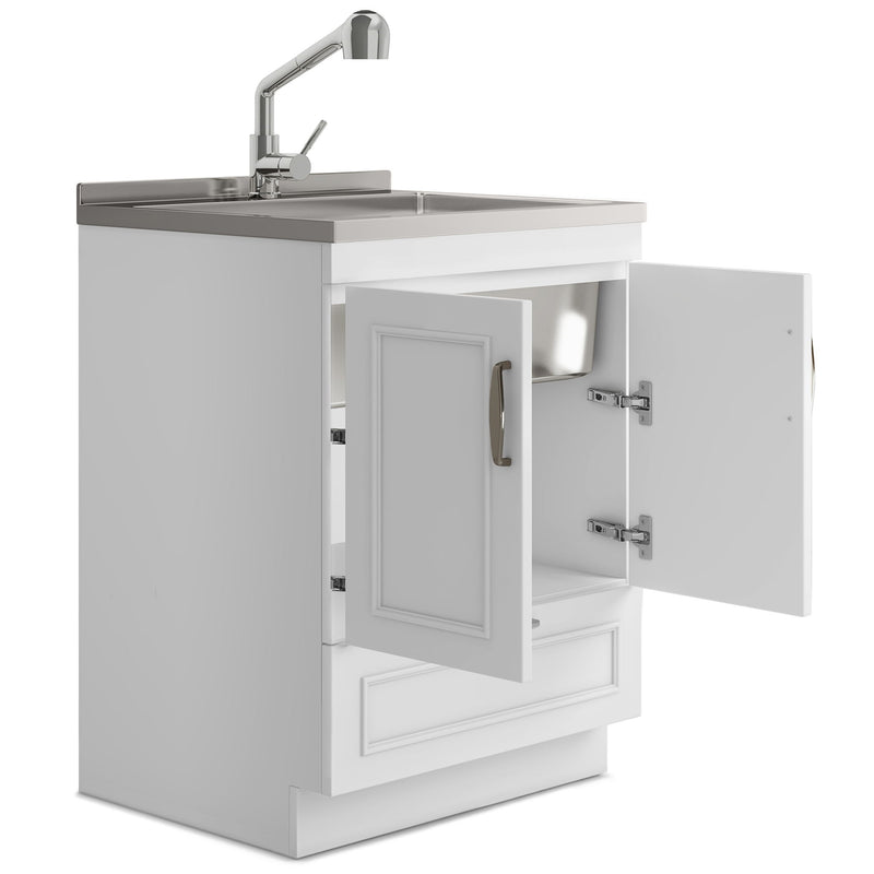 Cardinal - Laundry Cabinet With Faucet And Sink - White