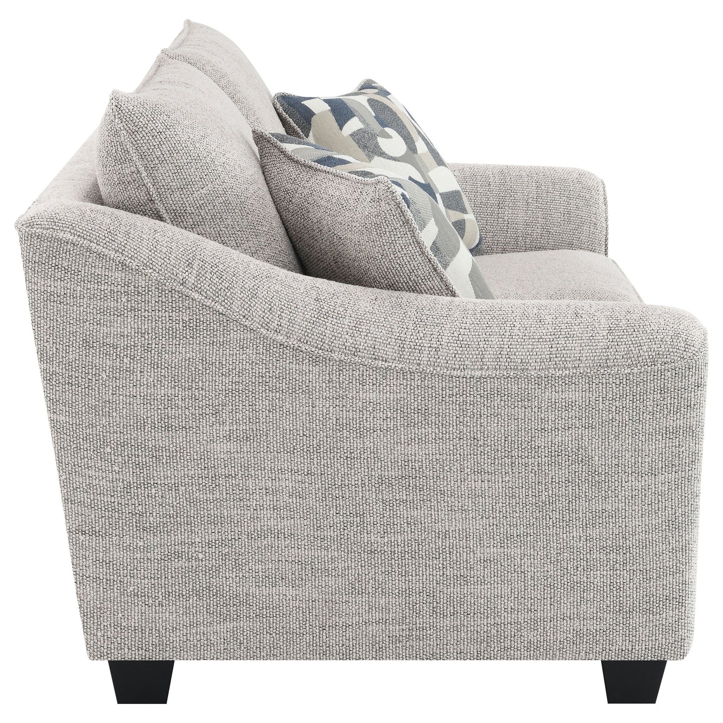 Lido - Upholstered Loveseat With Tapering Block Legs - Light Gray
