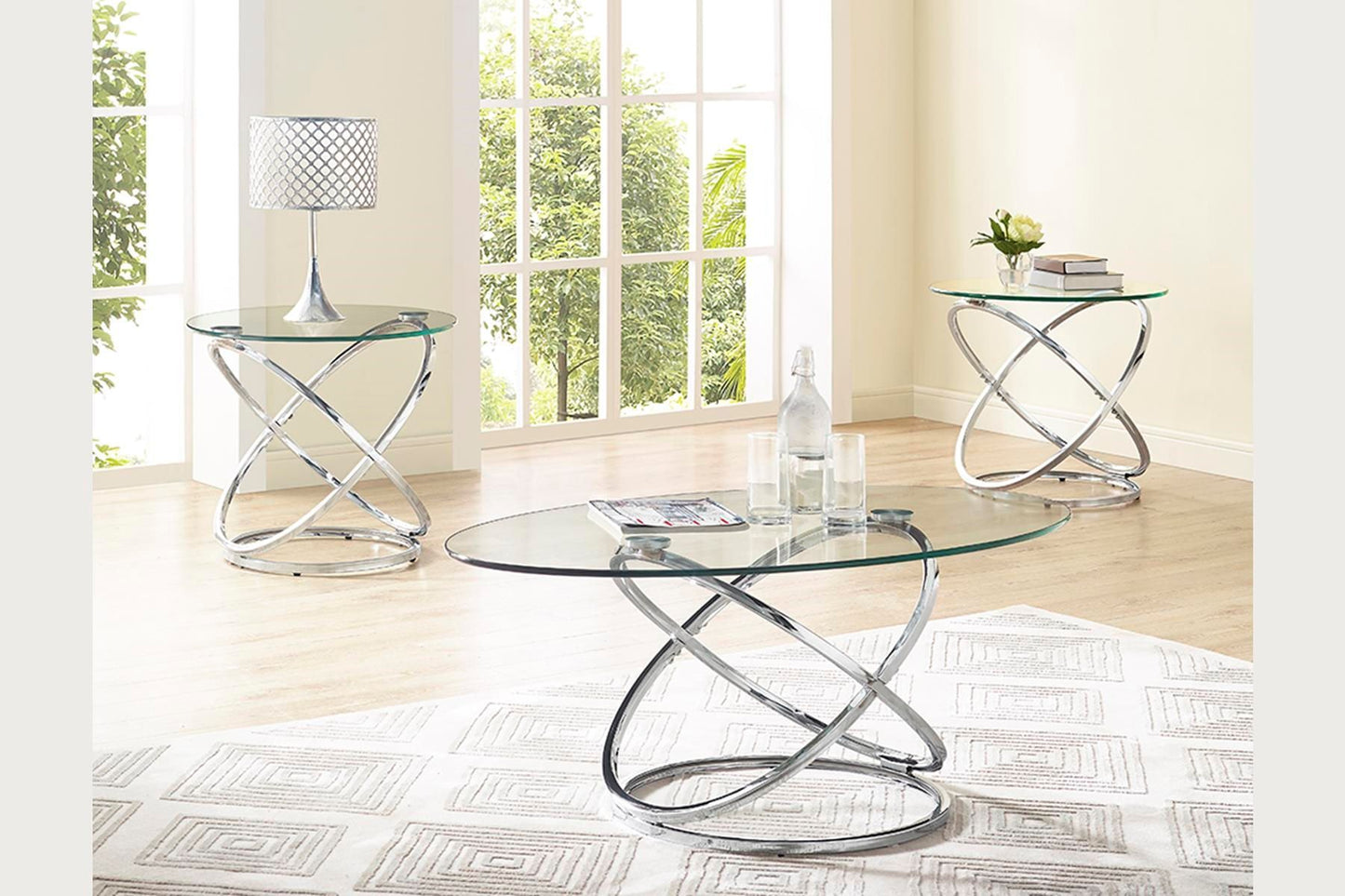 Cocktail Table Set - Chrome
