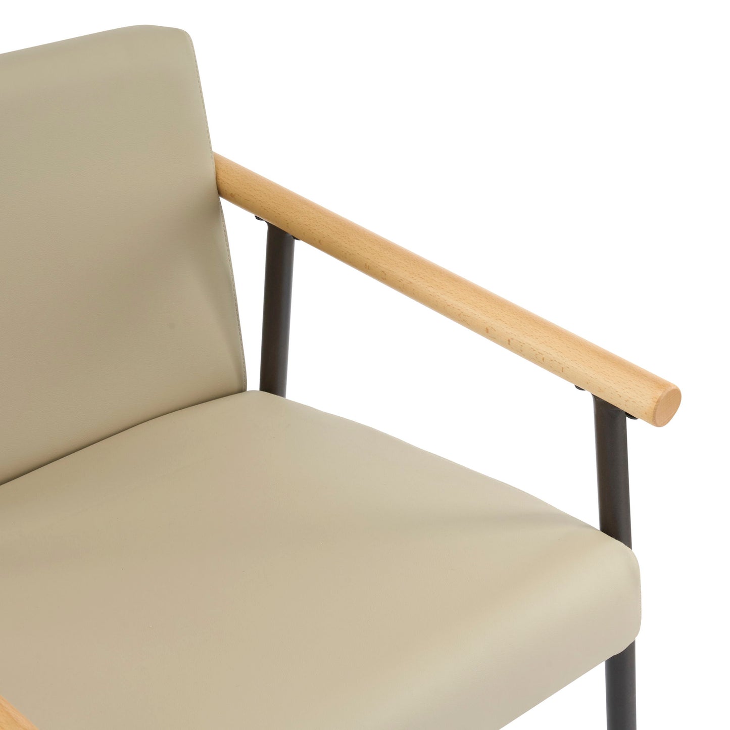 Counter Stool Set With Espresso Metal Frame - Khaki