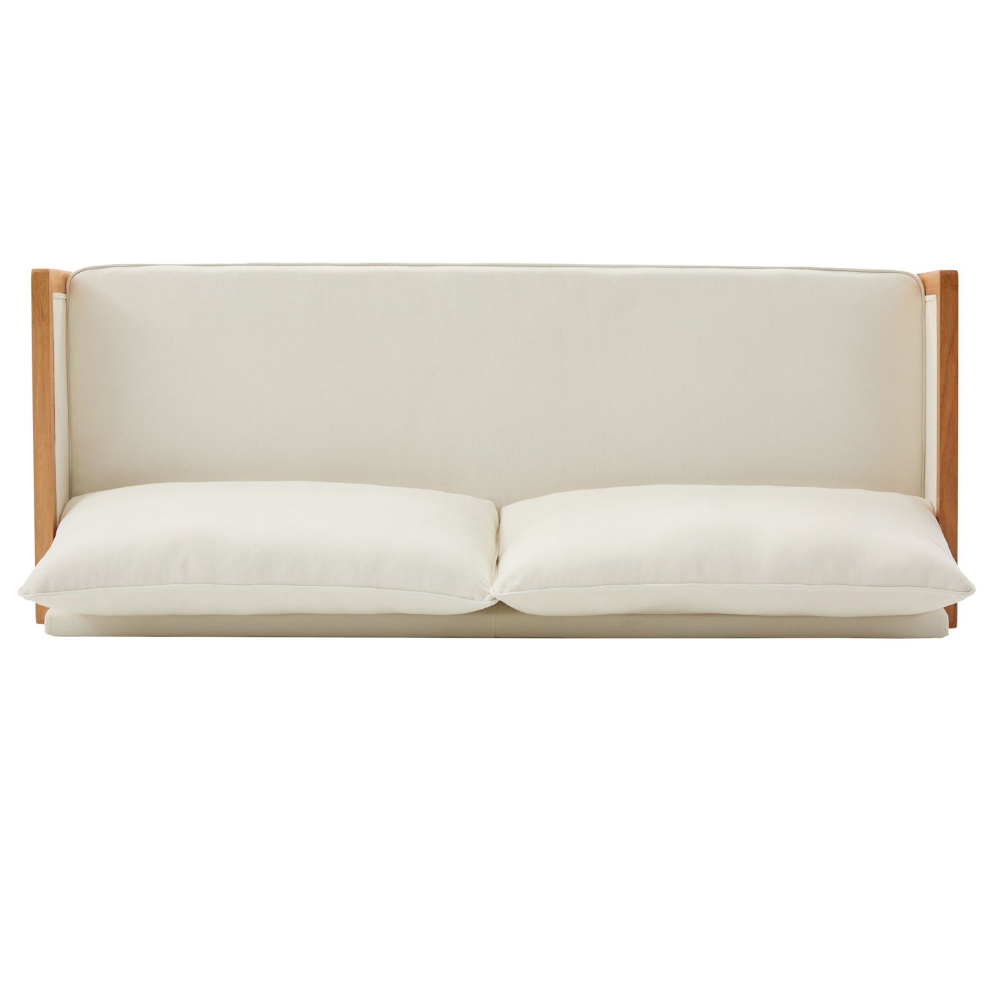 Modern 3 Seater Sofa With Wood Armrests
