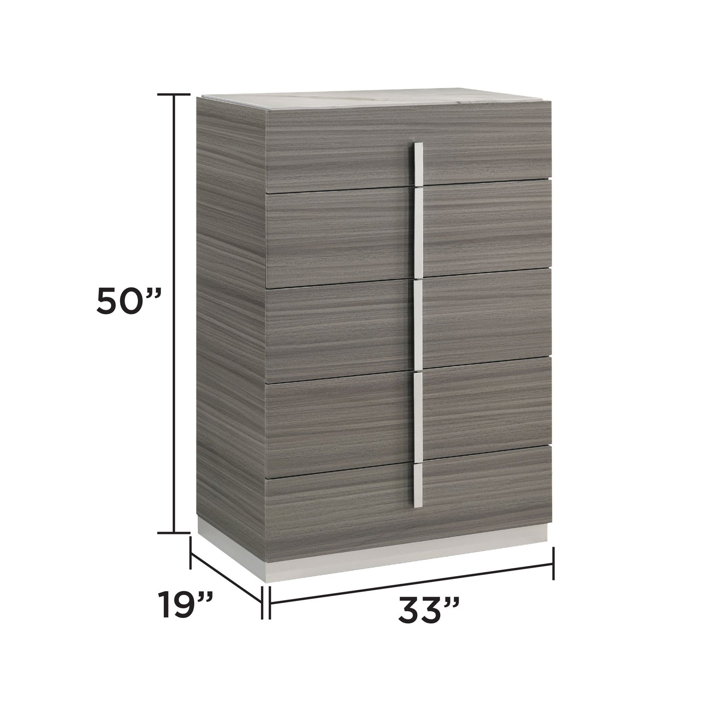 Altima - 5 Drawer Chest - Gray
