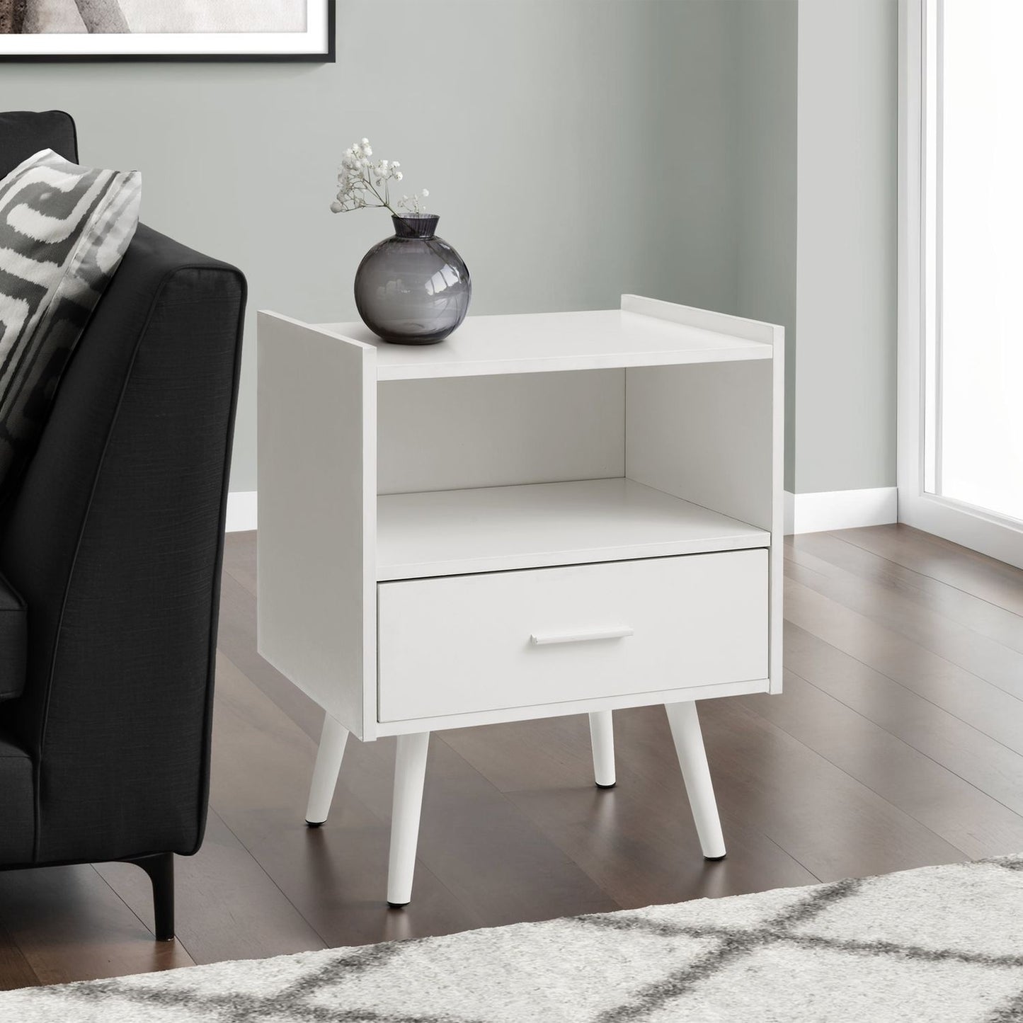 Modern Accent Table With Storage Drawer