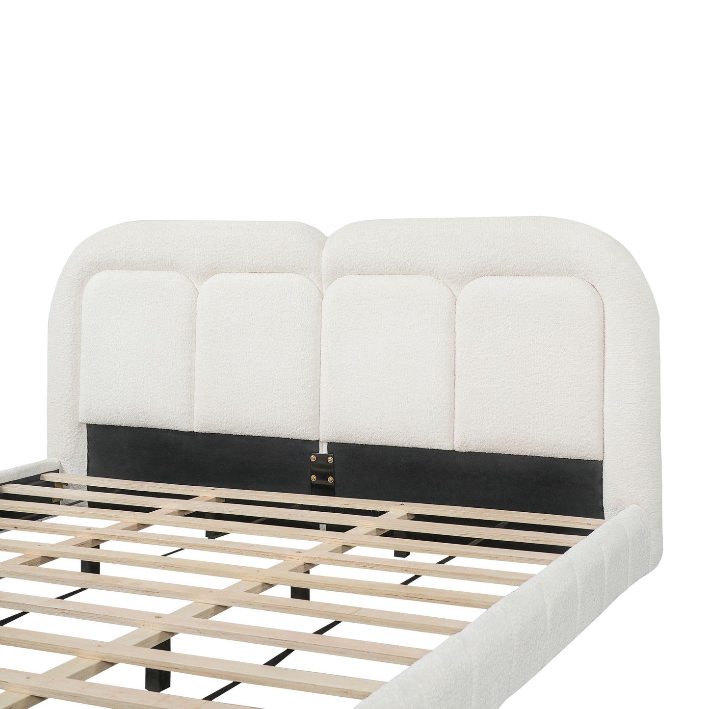 Upholstered Platform Bed With Tufted Headboard