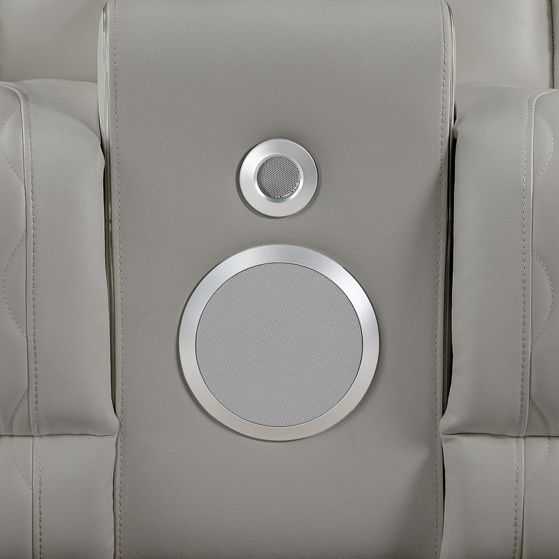 Electra - Power Reclining Loveseat With Power Headrests, Console, Speakers, Massage, LED Lighting And USB Control