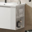 Wall Mounted Bathroom Vanity With Sink, 2 Open Shelves - White