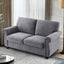 Soft Loveseat, Upholstered 2 Seater Couch, Loose Back Cushions And Turned Legs