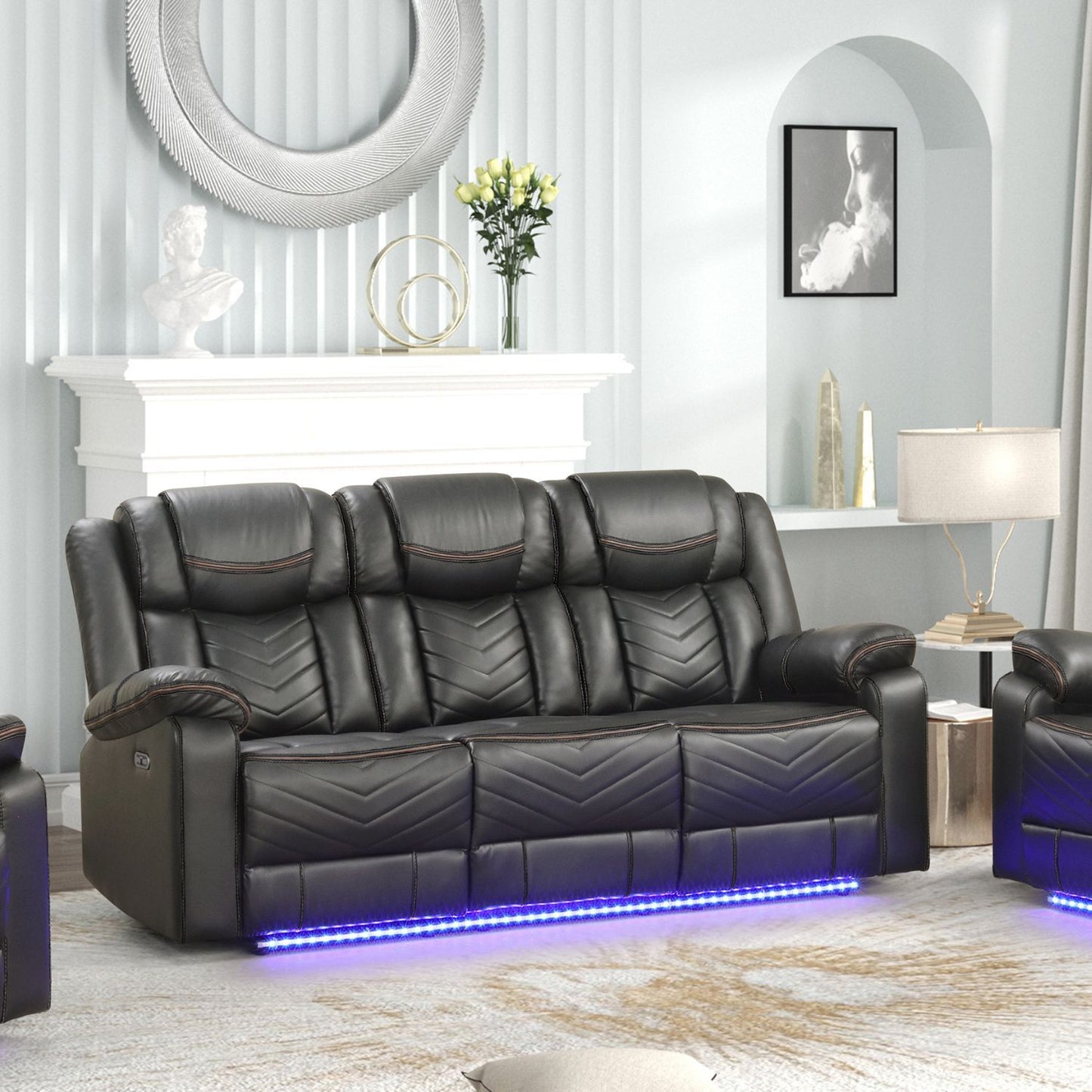 Challenger - LED Power Recliner Sofa