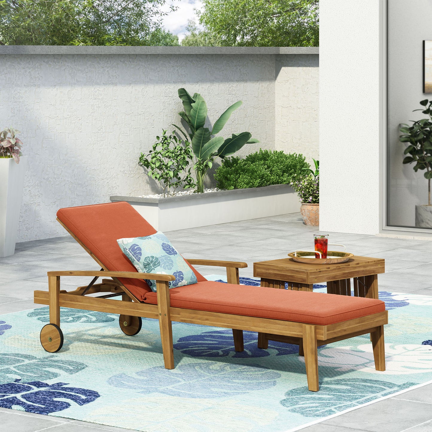 Jason - Chaise Lounge Adjustable Acacia Wood Outdoor Furniture