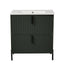 Bathroom Vanity With Ceramic Sink, Fluted Design