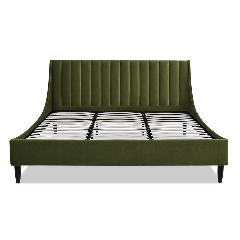 Aspen - Juego de cama de plataforma moderno con cabecero capitoné vertical