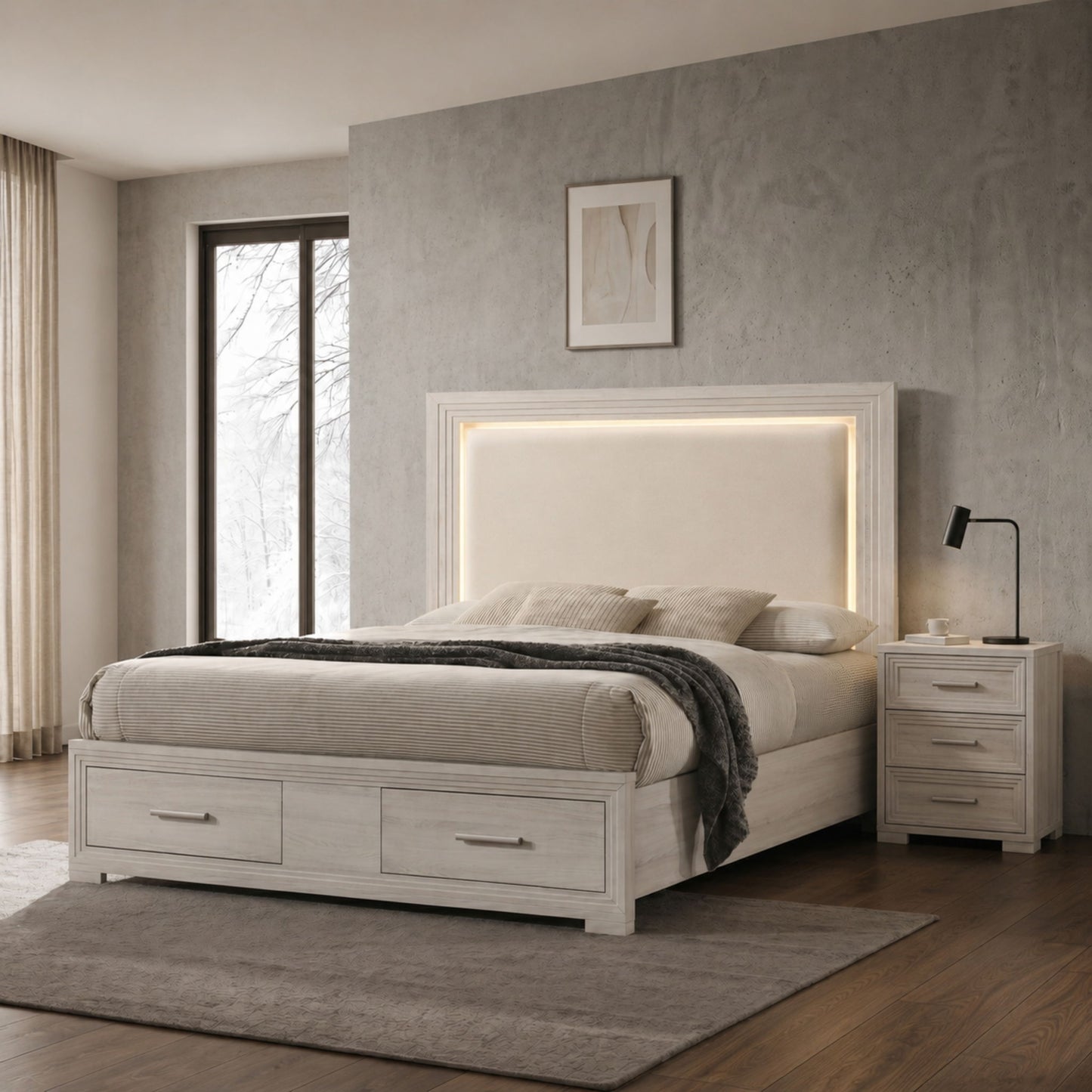 Colorado - Bedroom Set With Upholstered LED Headboard
