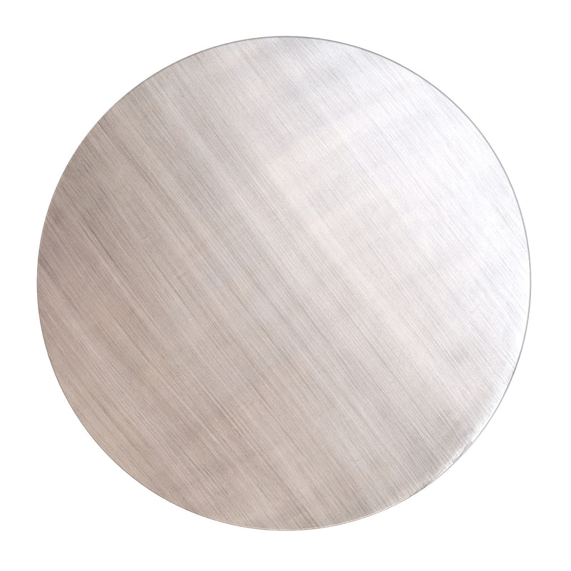 Johnsen - Geometric Pattern Accent Table - Antique Silver