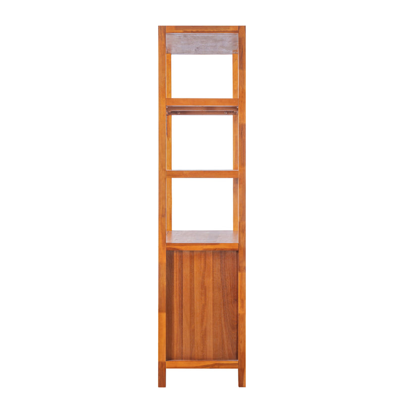 Modern Tall Storage Bookcase Cabinet With 2 Open Shelves & Double Doors