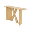 X-Frame Console Table, Angled Cross Leg Design, Rounded Edges - Natural