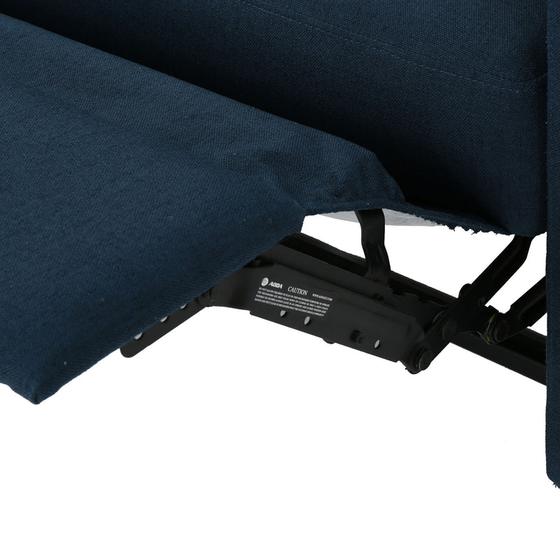 Alma - Contemporary Upholstered Loveseat Recliner - Navy Blue