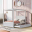 Canopy Platform Bed With Drawers, Support Slats, No Box Spring Needed